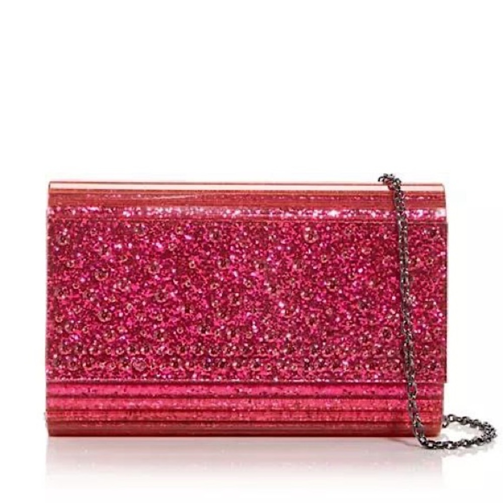 Kurt Geiger Pink Sparkly Clutch Crossbody Bag NWT